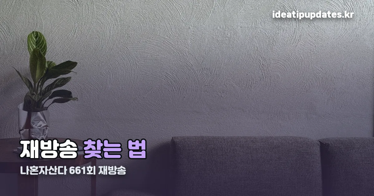 나혼자산다 661회 재방송 정리 썸네일