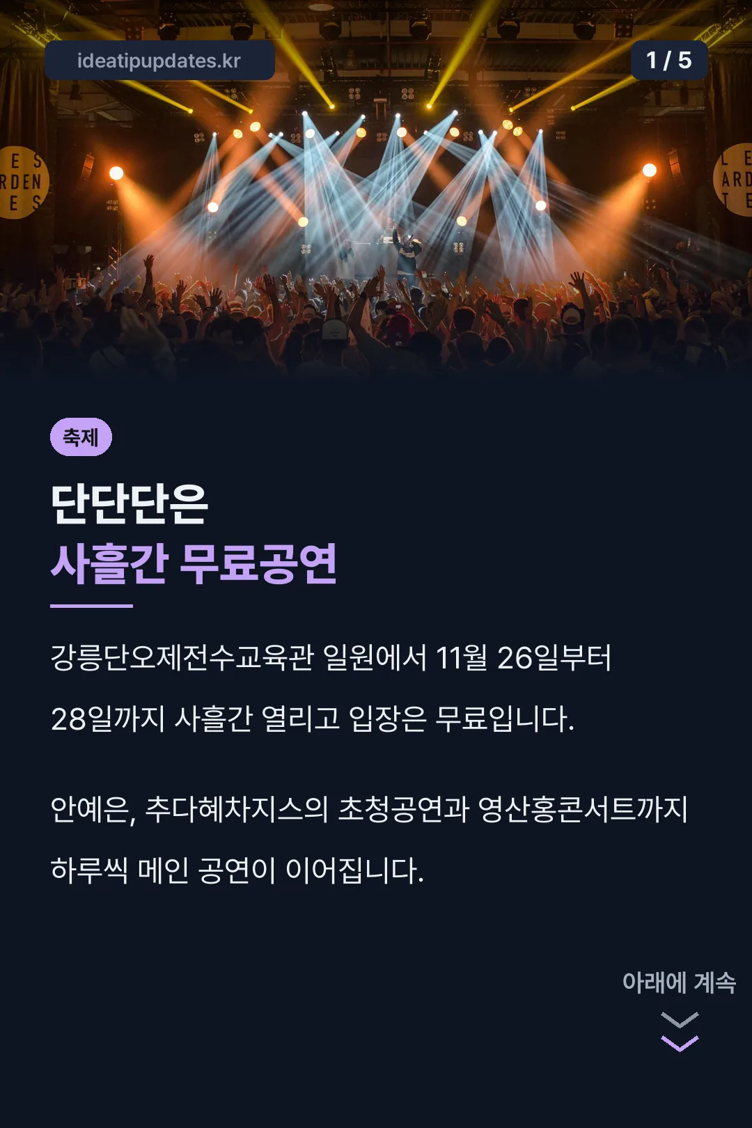 단단단페스티벌 핵심 정리
