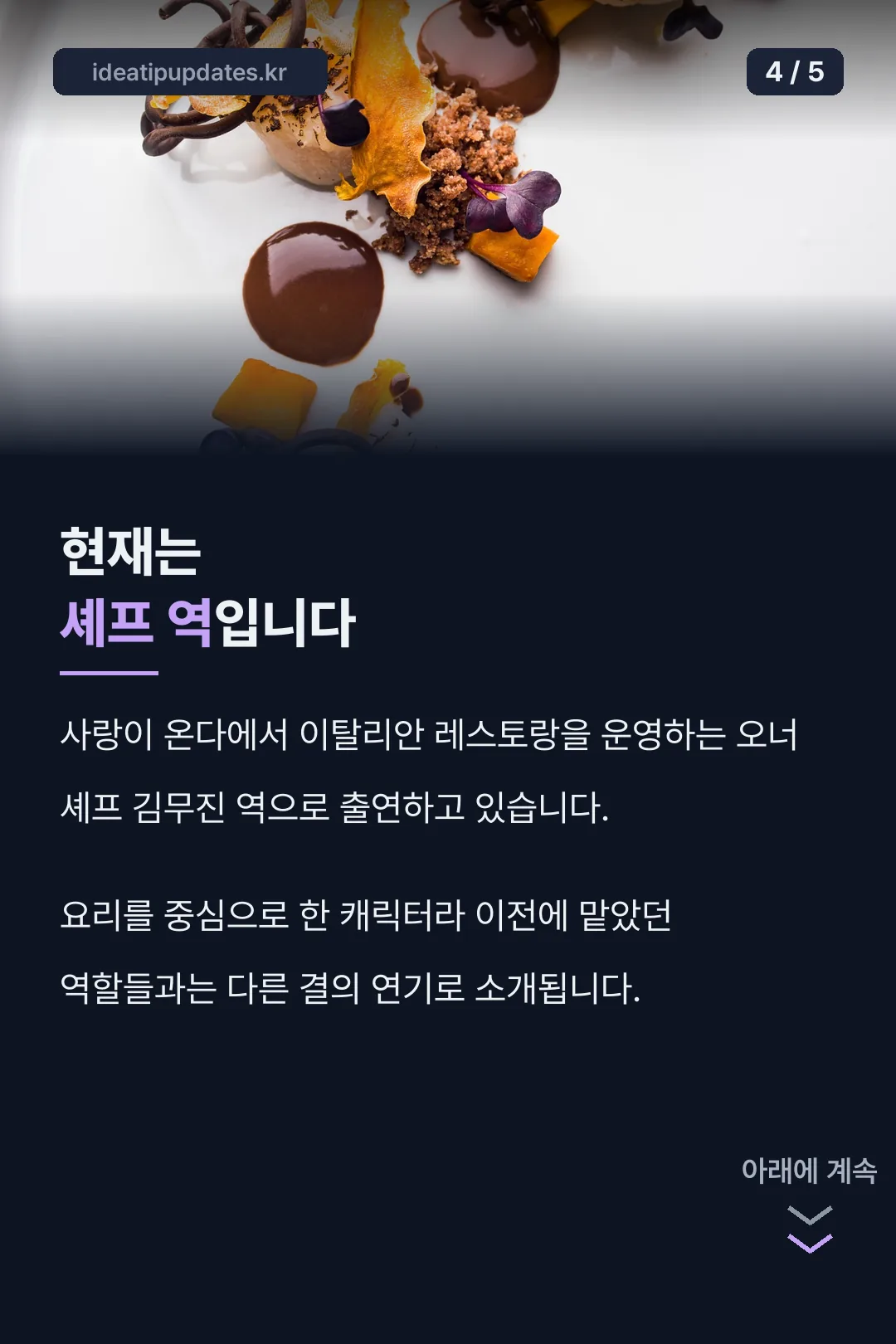지금은 셰프 역