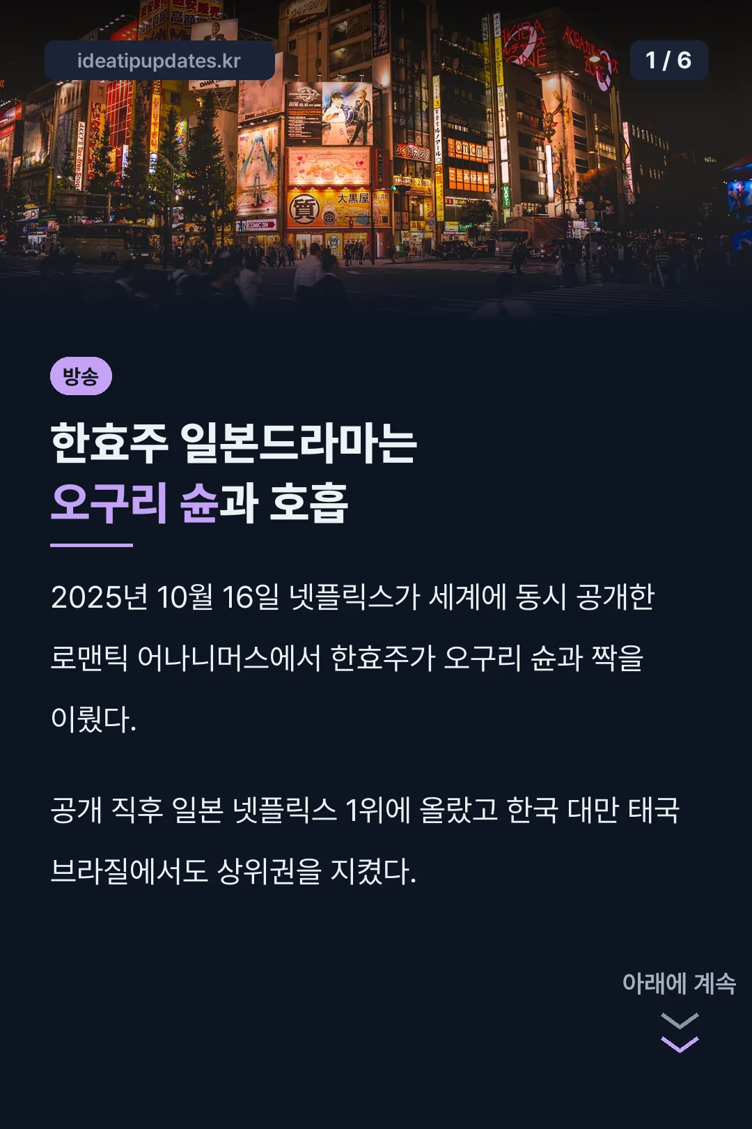 한효주 일본드라마 핵심 요약